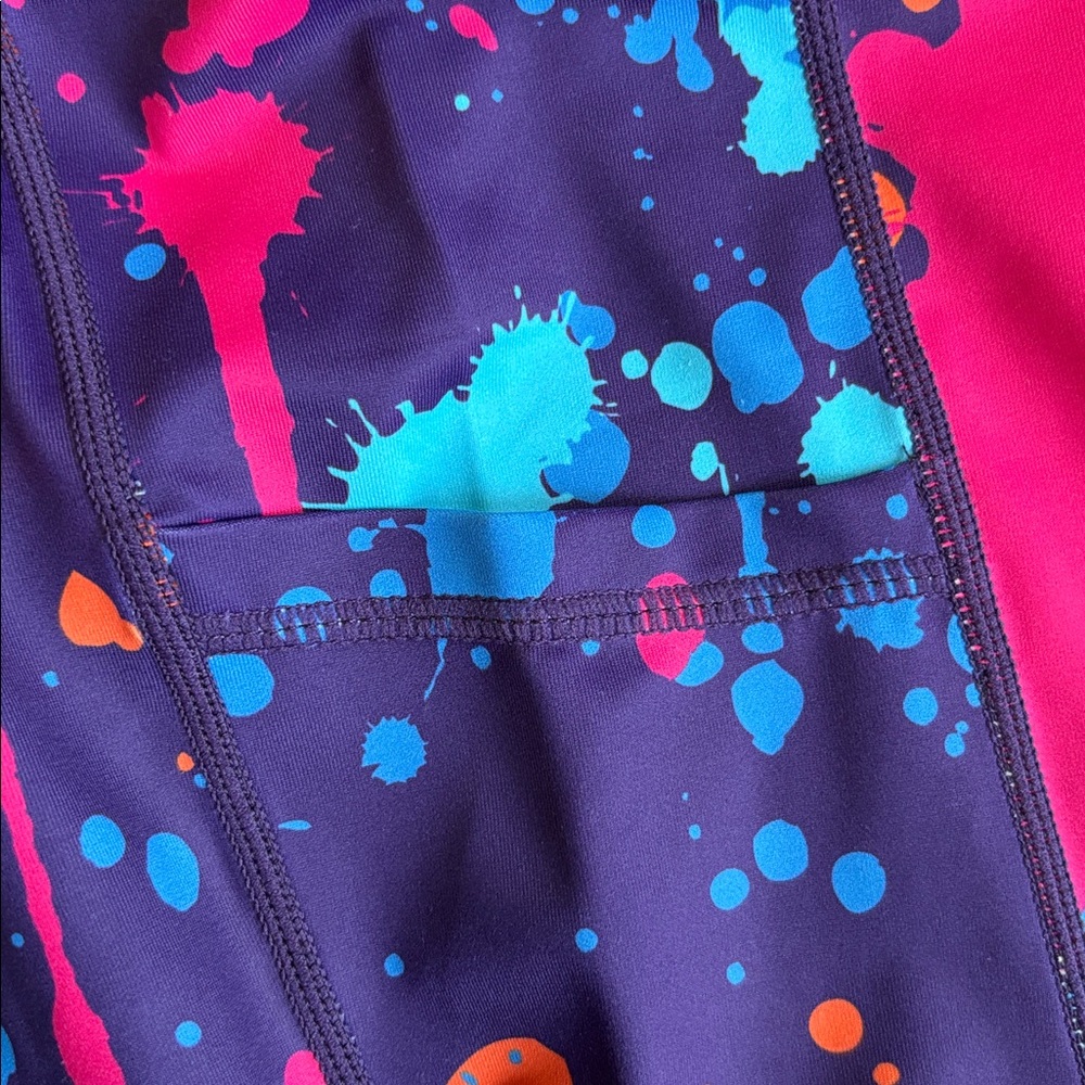 Constantly Varied Gear (CVG) Purple Paint Splatter Shorts 5” - Picture 5 of 6